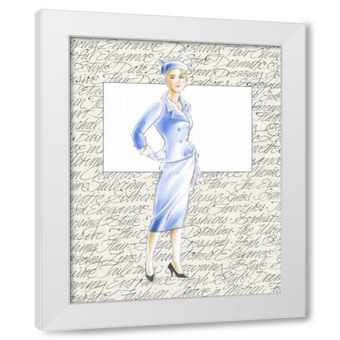 50s Fashion XI White Modern Wood Framed Art Print by Della-Piana, Elissa