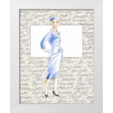 50s Fashion XI White Modern Wood Framed Art Print by Della-Piana, Elissa