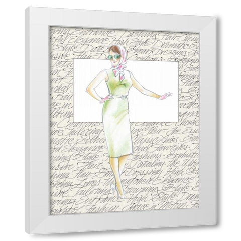 50s Fashion XII White Modern Wood Framed Art Print by Della-Piana, Elissa