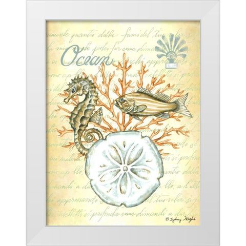 Under The Sea III White Modern Wood Framed Art Print by Wright, Sydney