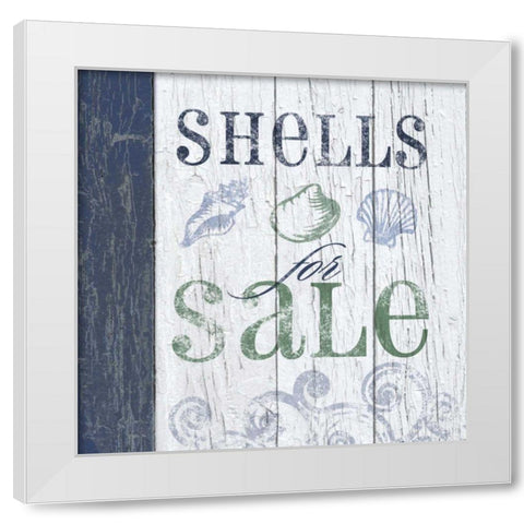 Beach Sign II White Modern Wood Framed Art Print by Beth Anne Creative
