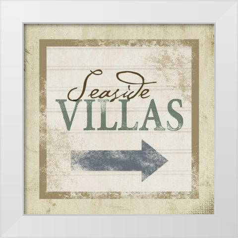 Beach Sign VIII White Modern Wood Framed Art Print by Beth Anne Creative