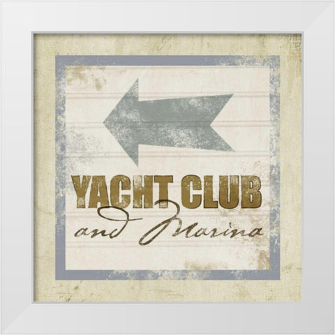 Beach Sign IX White Modern Wood Framed Art Print by Beth Anne Creative