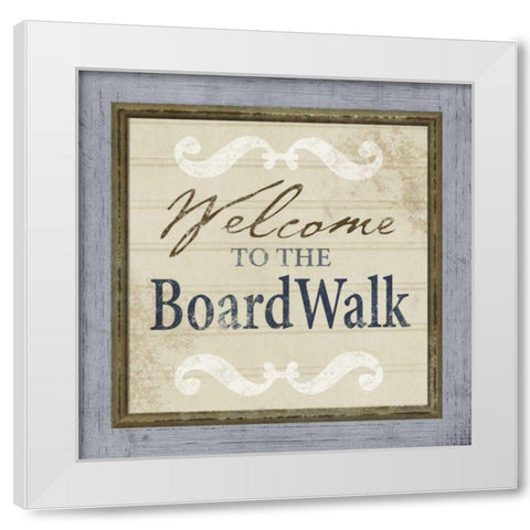 Beach Sign XI White Modern Wood Framed Art Print by Beth Anne Creative