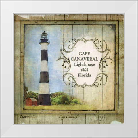 Florida Lighthouse II White Modern Wood Framed Art Print by Beth Anne Creative