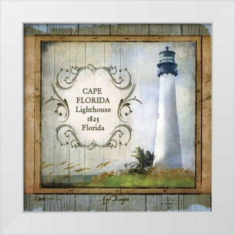 Florida Lighthouse III White Modern Wood Framed Art Print by Beth Anne Creative