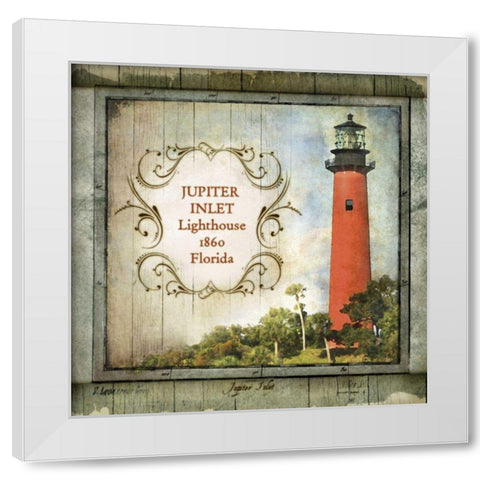 Florida Lighthouse V White Modern Wood Framed Art Print by Beth Anne Creative