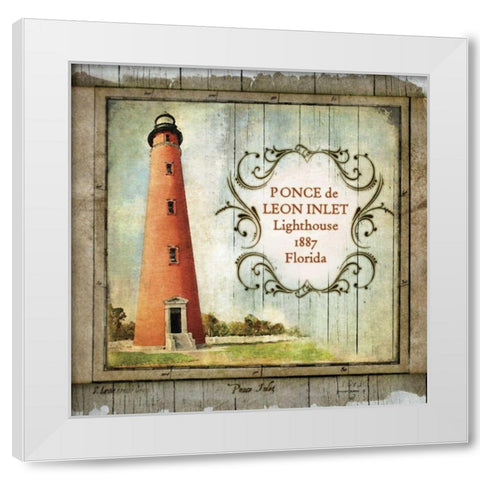 Florida Lighthouse VIII White Modern Wood Framed Art Print by Beth Anne Creative