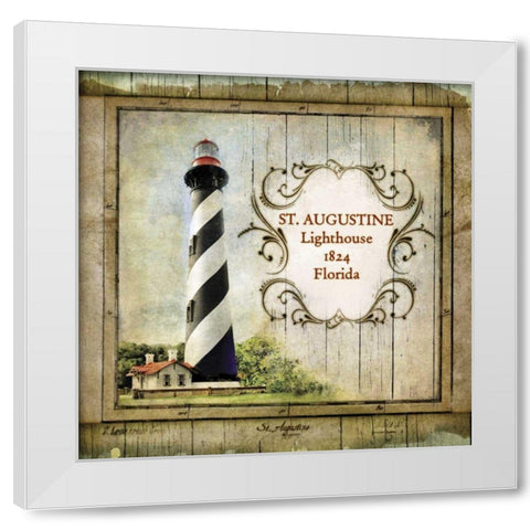 Florida Lighthouse IX White Modern Wood Framed Art Print by Beth Anne Creative