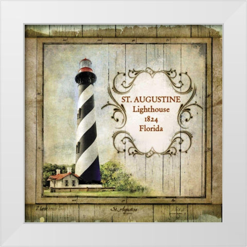 Florida Lighthouse IX White Modern Wood Framed Art Print by Beth Anne Creative