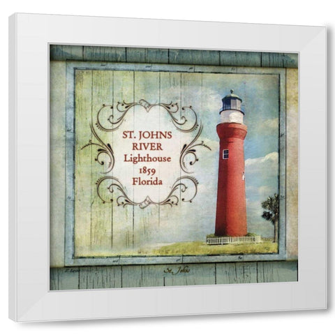 Florida Lighthouse XI White Modern Wood Framed Art Print by Beth Anne Creative