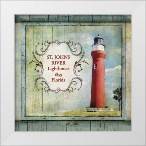 Florida Lighthouse XI White Modern Wood Framed Art Print by Beth Anne Creative