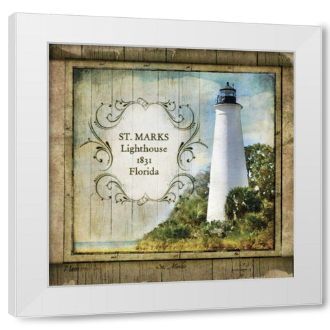 Florida Lighthouse XII White Modern Wood Framed Art Print by Beth Anne Creative