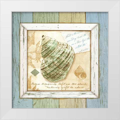 Sea Treasures VI White Modern Wood Framed Art Print by Beth Anne Creative
