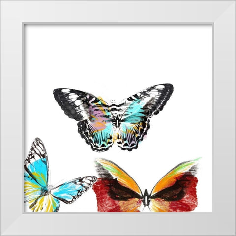 Butterflies Dance II White Modern Wood Framed Art Print by Project, A.