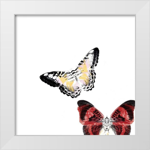 Butterflies Dance V White Modern Wood Framed Art Print by Project, A.