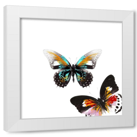 Butterflies Dance VI White Modern Wood Framed Art Print by Project, A.