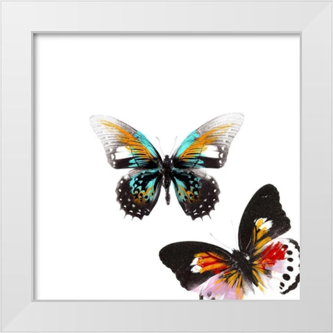 Butterflies Dance VI White Modern Wood Framed Art Print by Project, A.
