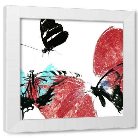 Butterflies Dance VIII White Modern Wood Framed Art Print by Project, A.