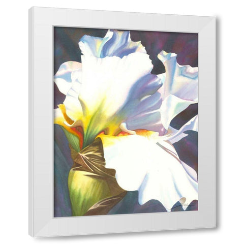 Blue Iris II White Modern Wood Framed Art Print by Higby, Jason