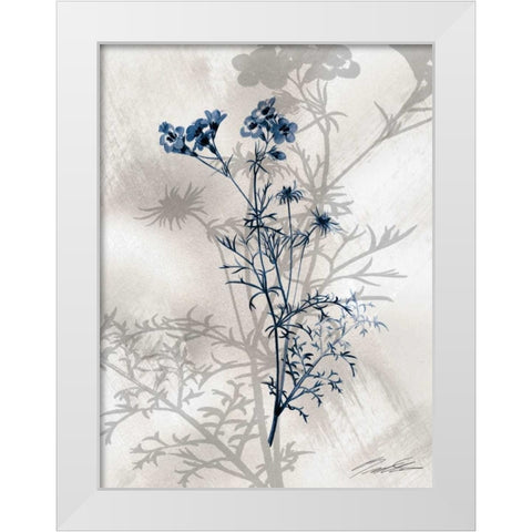 Indigo Bloom I White Modern Wood Framed Art Print by Butler, John