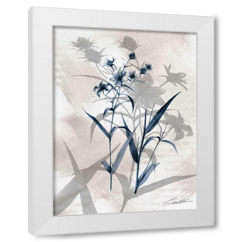 Indigo Bloom IV White Modern Wood Framed Art Print by Butler, John