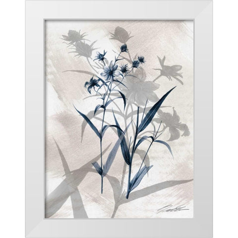 Indigo Bloom IV White Modern Wood Framed Art Print by Butler, John