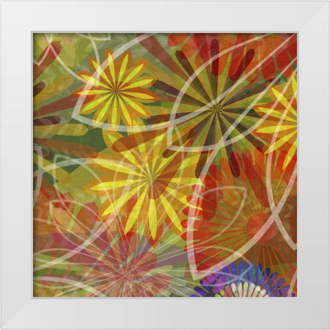 Fluoresce III White Modern Wood Framed Art Print by Burghardt, James
