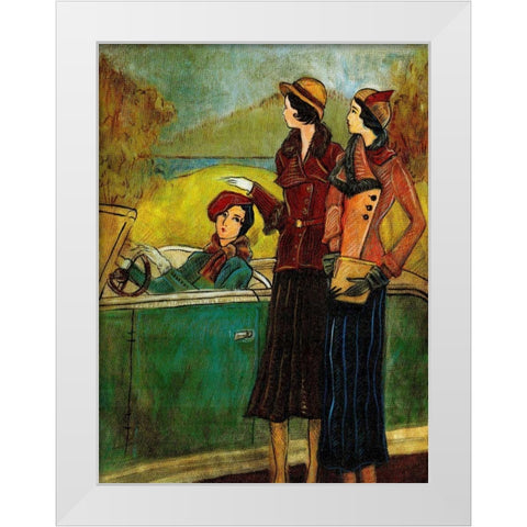 Girls and Cars I White Modern Wood Framed Art Print by Harrington, Danielle