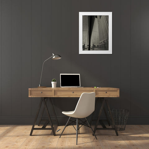 Skyrise View I White Modern Wood Framed Art Print by Ling, Tang