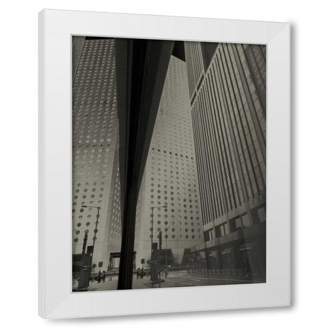 Skyrise View I White Modern Wood Framed Art Print by Ling, Tang