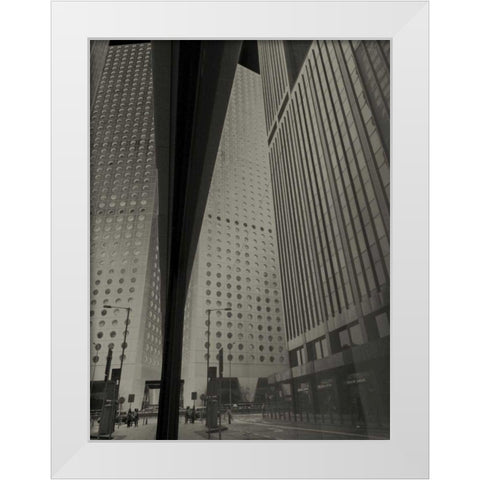 Skyrise View I White Modern Wood Framed Art Print by Ling, Tang