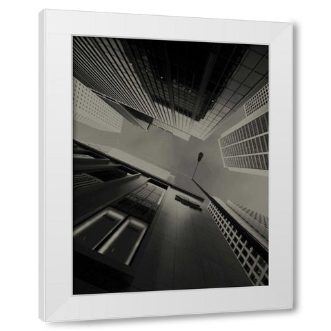 Skyrise View II White Modern Wood Framed Art Print by Ling, Tang