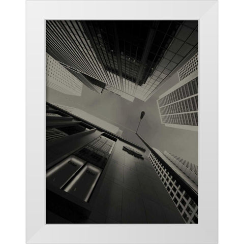 Skyrise View II White Modern Wood Framed Art Print by Ling, Tang
