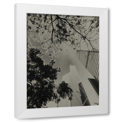 Skyrise View III White Modern Wood Framed Art Print by Ling, Tang