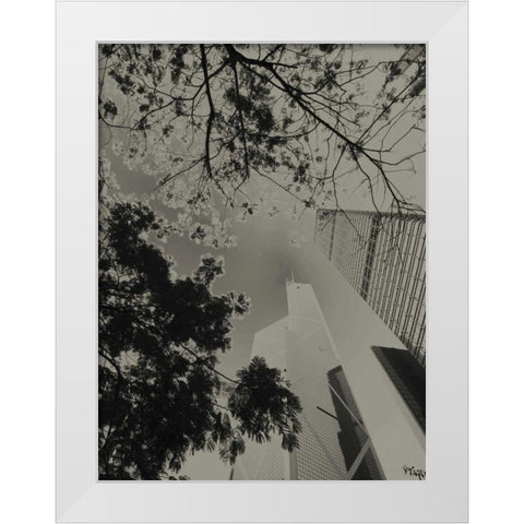 Skyrise View III White Modern Wood Framed Art Print by Ling, Tang