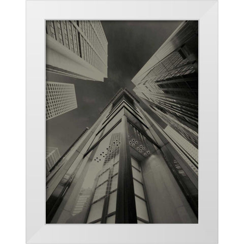 Skyrise View IV White Modern Wood Framed Art Print by Ling, Tang