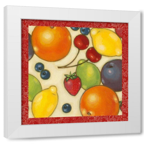 Fruit Medley II White Modern Wood Framed Art Print by Wyatt Jr., Norman