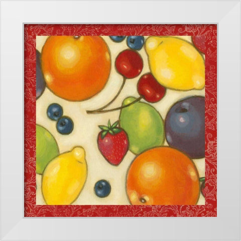 Fruit Medley II White Modern Wood Framed Art Print by Wyatt Jr., Norman