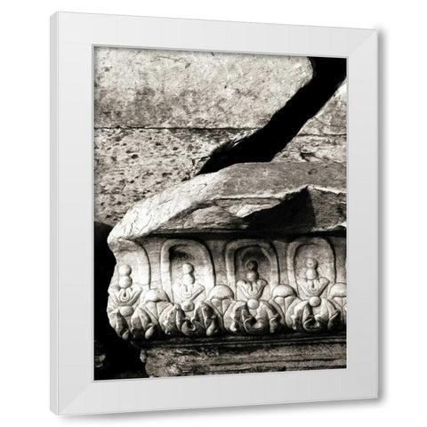 Stone Carving IV White Modern Wood Framed Art Print by Ling, Tang