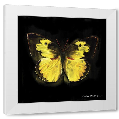 Techno Butterfly I White Modern Wood Framed Art Print by Henry, Lola