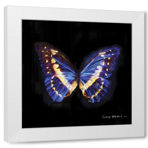 Techno Butterfly II White Modern Wood Framed Art Print by Henry, Lola