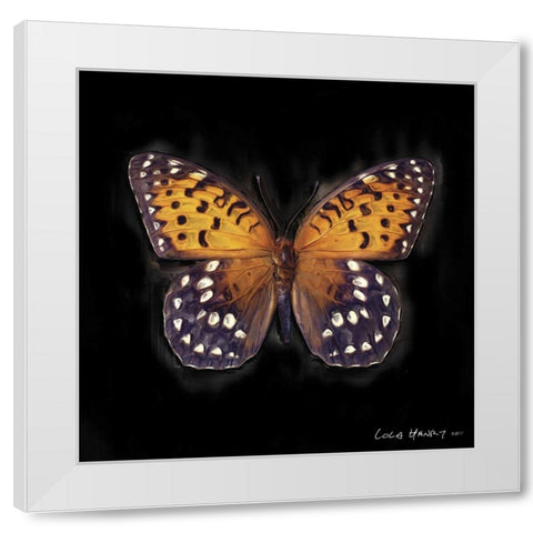 Techno Butterfly IV White Modern Wood Framed Art Print by Henry, Lola