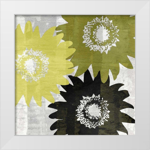 Bloomer Squares I White Modern Wood Framed Art Print by Burghardt, James