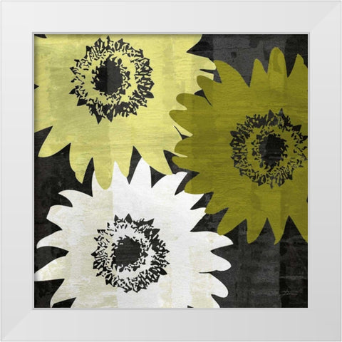 Bloomer Squares II White Modern Wood Framed Art Print by Burghardt, James