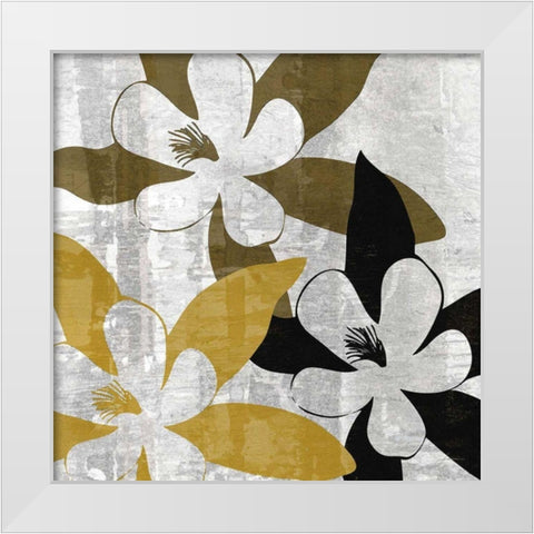 Bloomer Squares III White Modern Wood Framed Art Print by Burghardt, James
