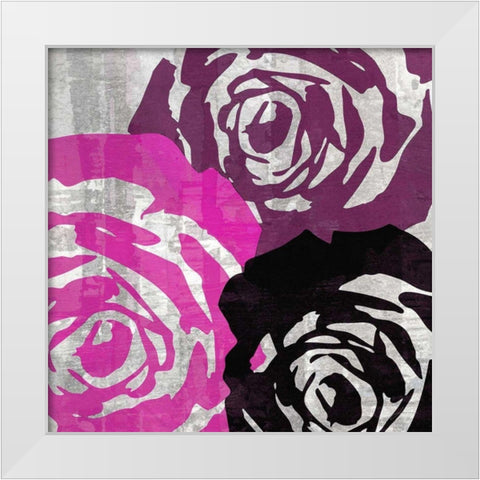 Bloomer Squares V White Modern Wood Framed Art Print by Burghardt, James