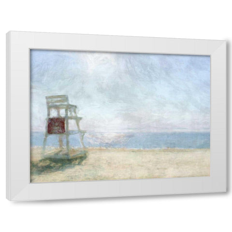 Beach Lookout I White Modern Wood Framed Art Print by Bay, Noah