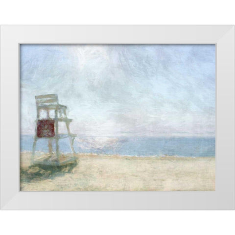 Beach Lookout I White Modern Wood Framed Art Print by Bay, Noah