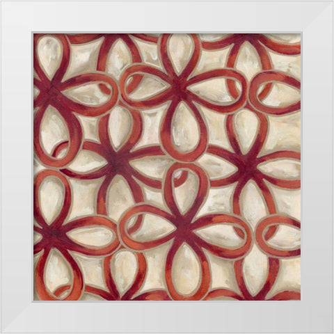 Chain Link I White Modern Wood Framed Art Print by Deans, Karen